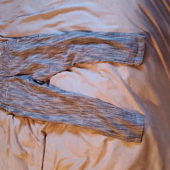 NWT Free People indigo cotton belted striped pants sz 0 small - Picture 9 of 11